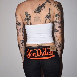 Vintage Von Dutch Y2K flare low waist jeans size 28